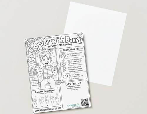 Color with David! – Free Printable ASL Coloring Page