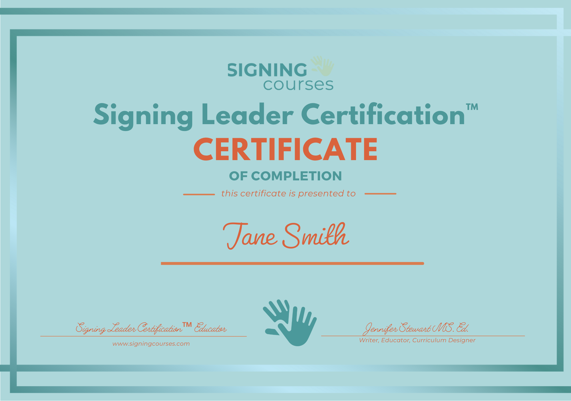 Signing Leader Certification certificate