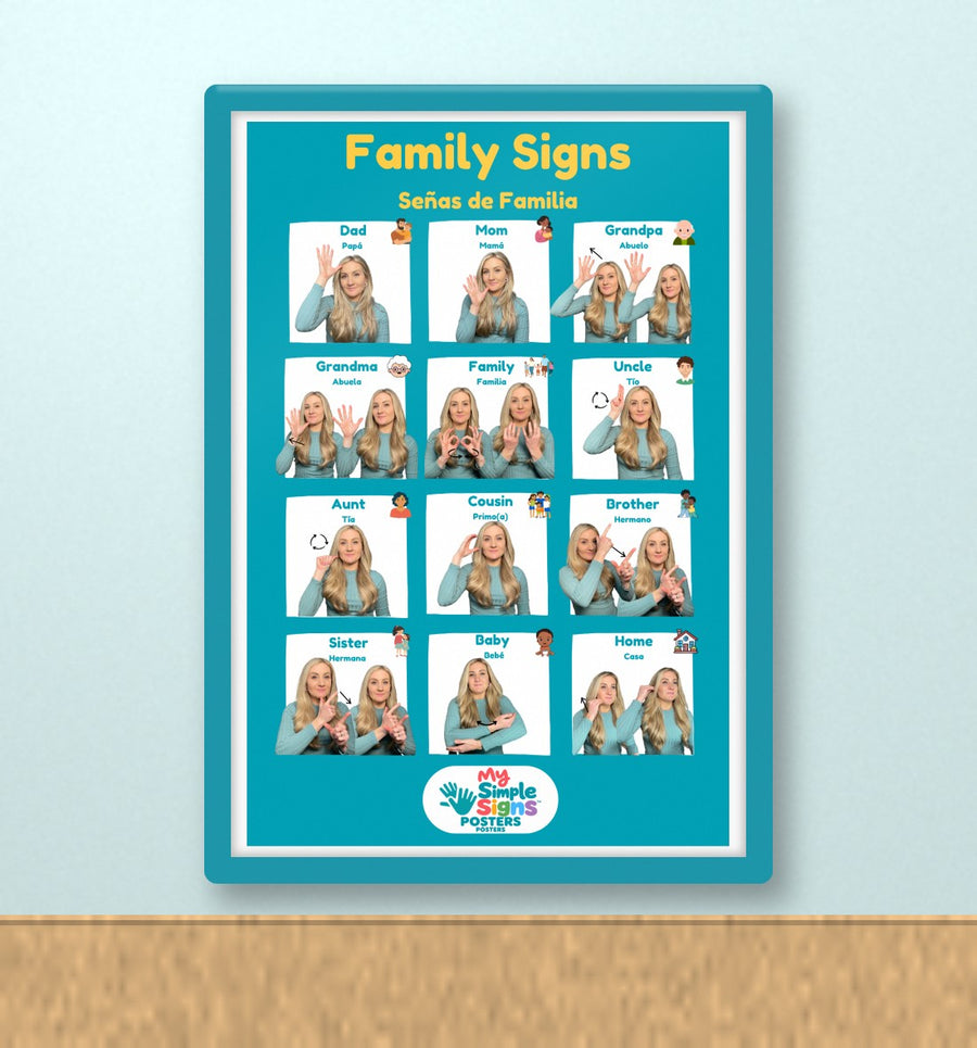 Family Signs poster in a classroom
